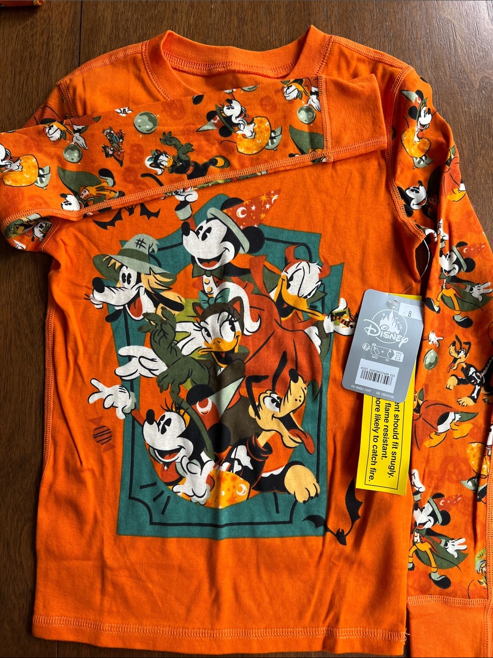 NWT Disney Orange fall pajamas